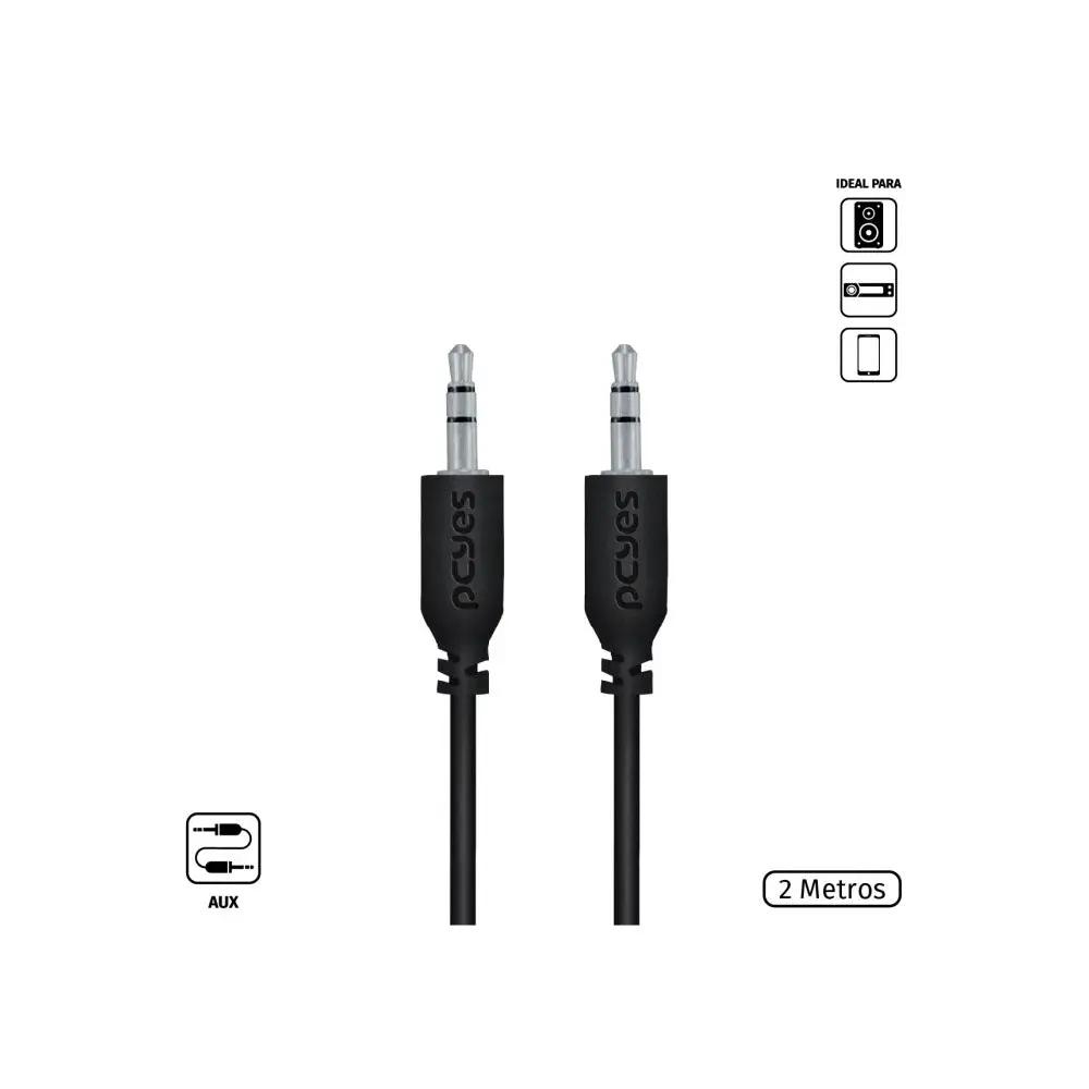 Cabo de Áudio P2 Macho x Macho 2mt PCYes - P35M-2 Truedata